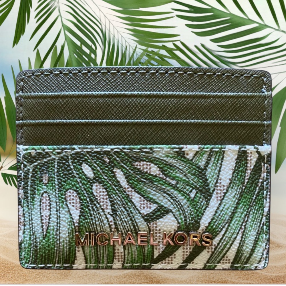 MICHAEL KORS CARD CASE IN VANILLA PALMS - Picture 4 of 7